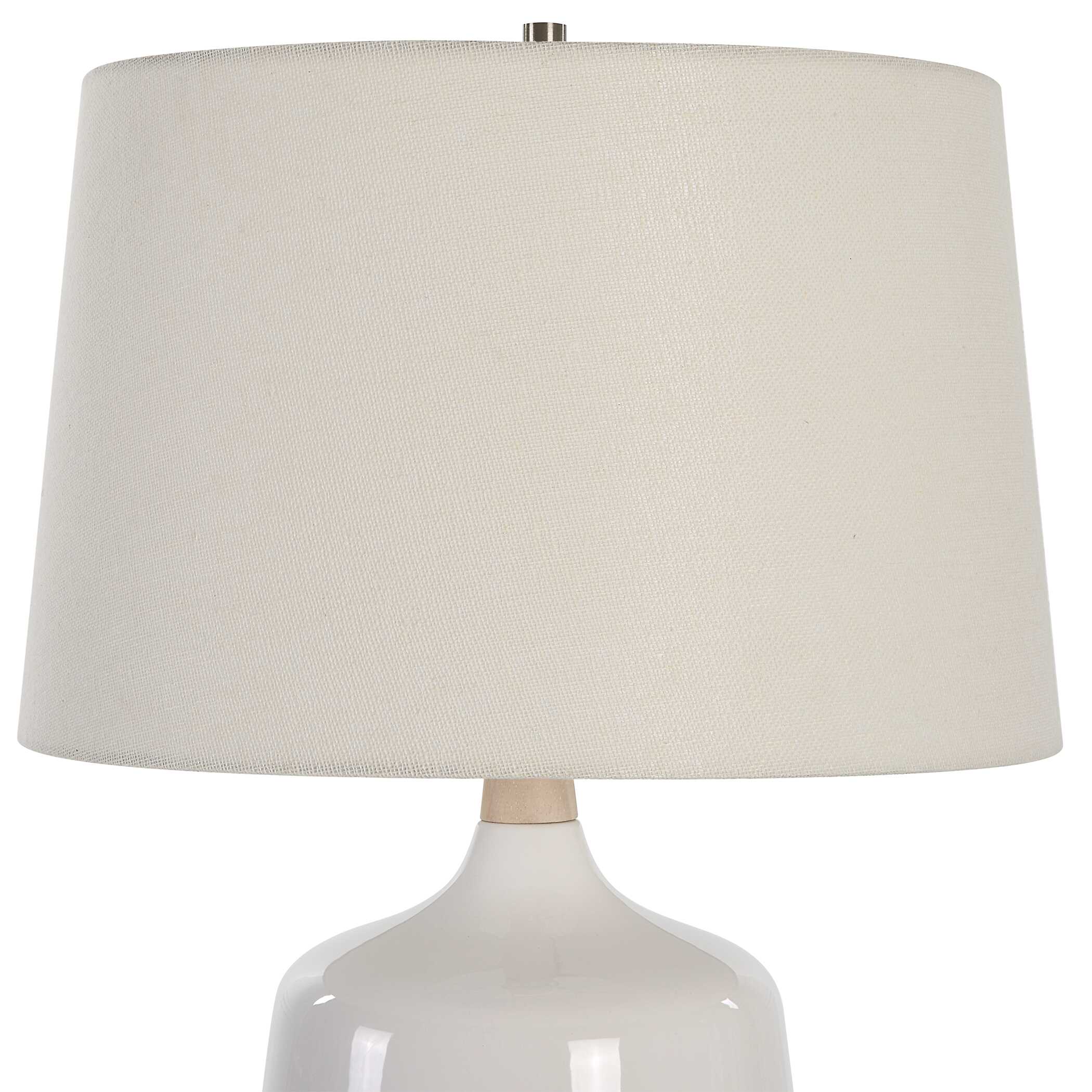 Opal Gloss White Table Lamp, by Uttermost, 17" width x 24.5" height x 17" depth View 6