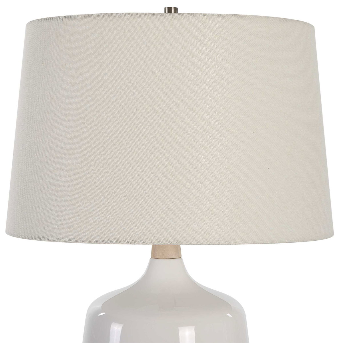 Opal Gloss White Table Lamp, by Uttermost, 17" width x 24.5" height x 17" depth View 6