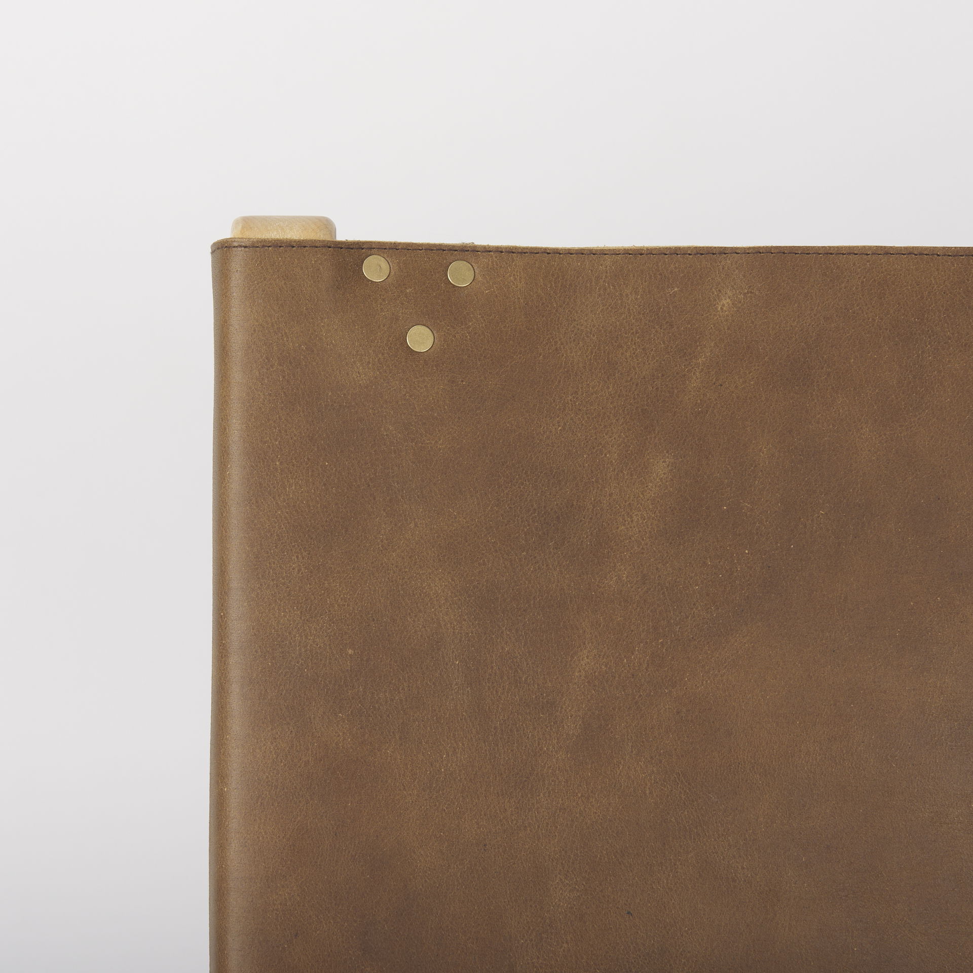 Elodie 24.4L x 33.9W x 30.7H Brown Leather with Natural Beech Wood Frame Accent Chair, by Mercana, 24.41" length x 31.9" width x 30.71" height View 8