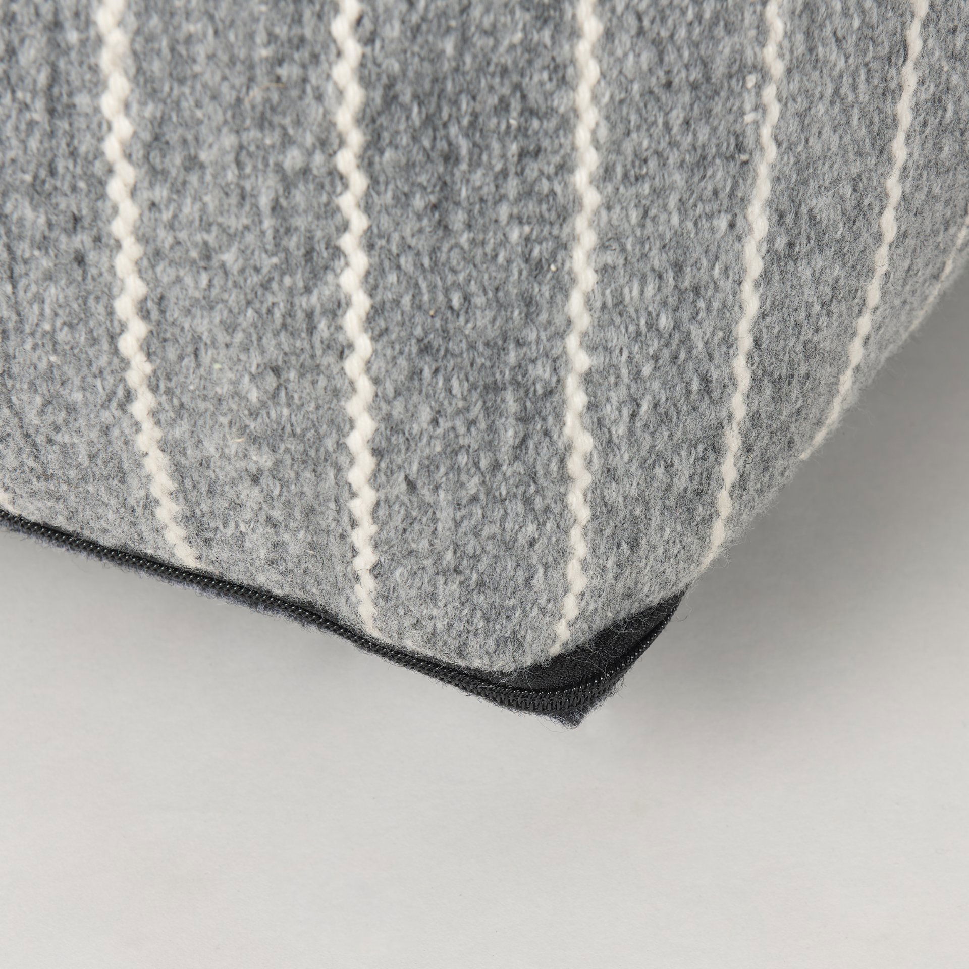 Kensie Large Blue Striped Pouf large image 