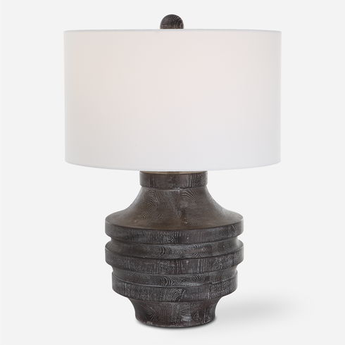 Timber Carved Wood Table Lamp