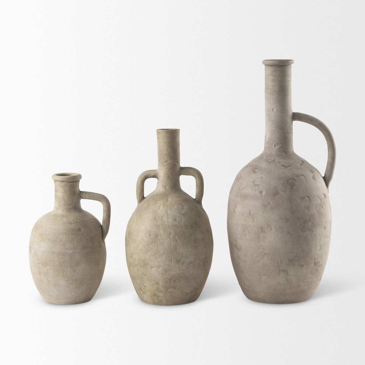 Zenni  Warm Beige Ceramic Vase, by Mercana, 6.1" length x 6.1" width x 12.01" height View 10