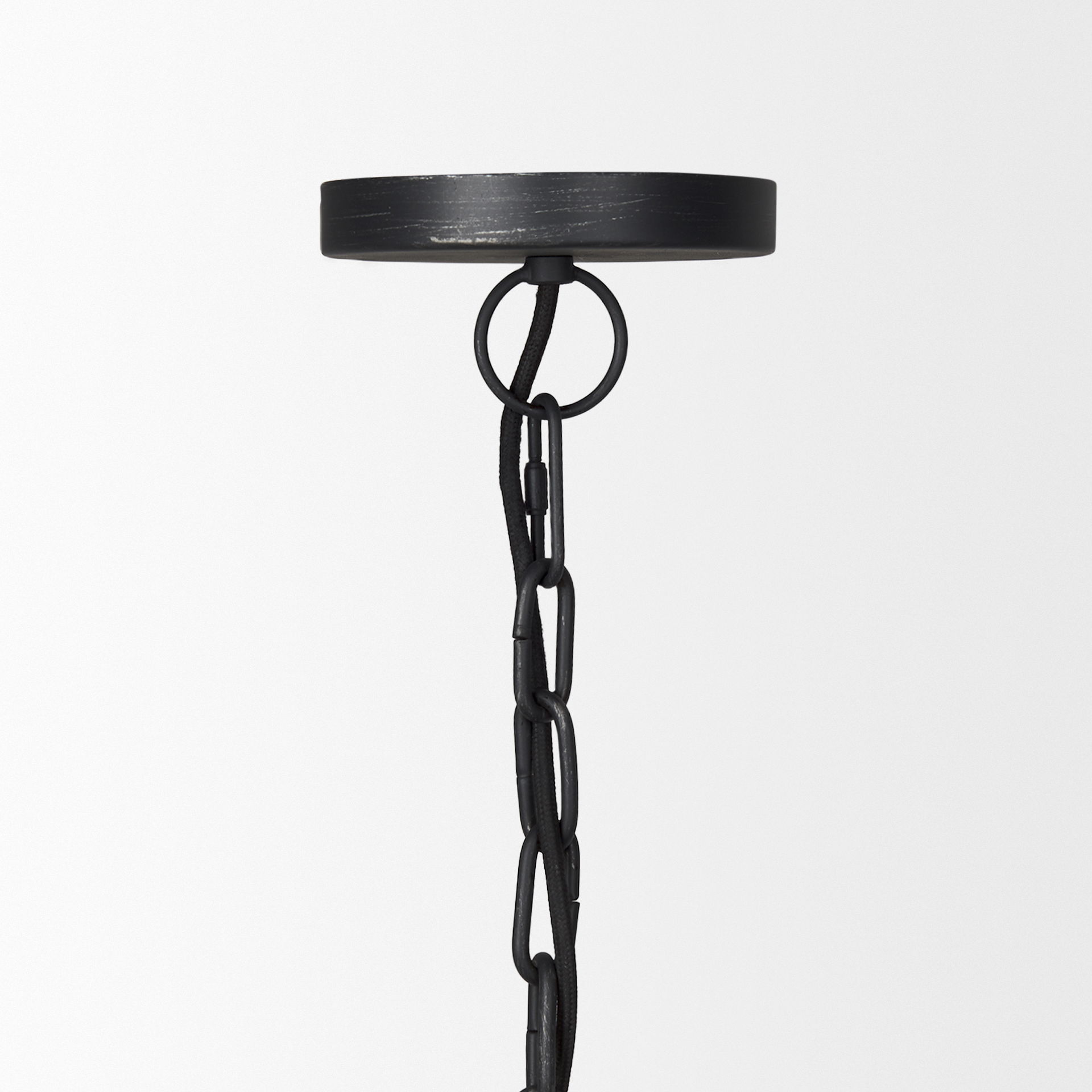 Karina 24' Round Matte Black Hammered Metal Dome Pendant Light large image 