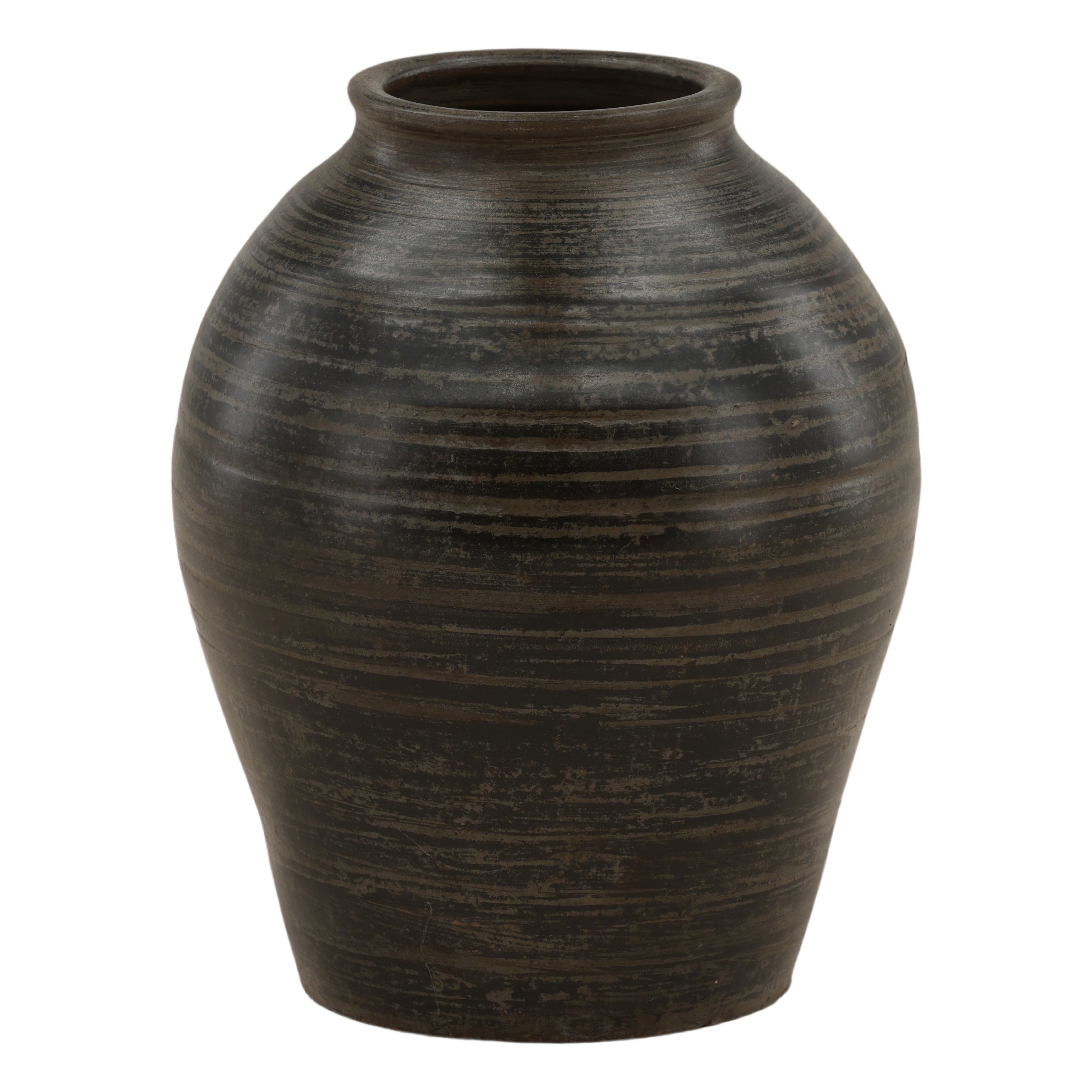 Fabrizio Vase Antique Grey, Decor by Dovetail, 12" width x 15" height x 12" diameter x 12" depth View 1