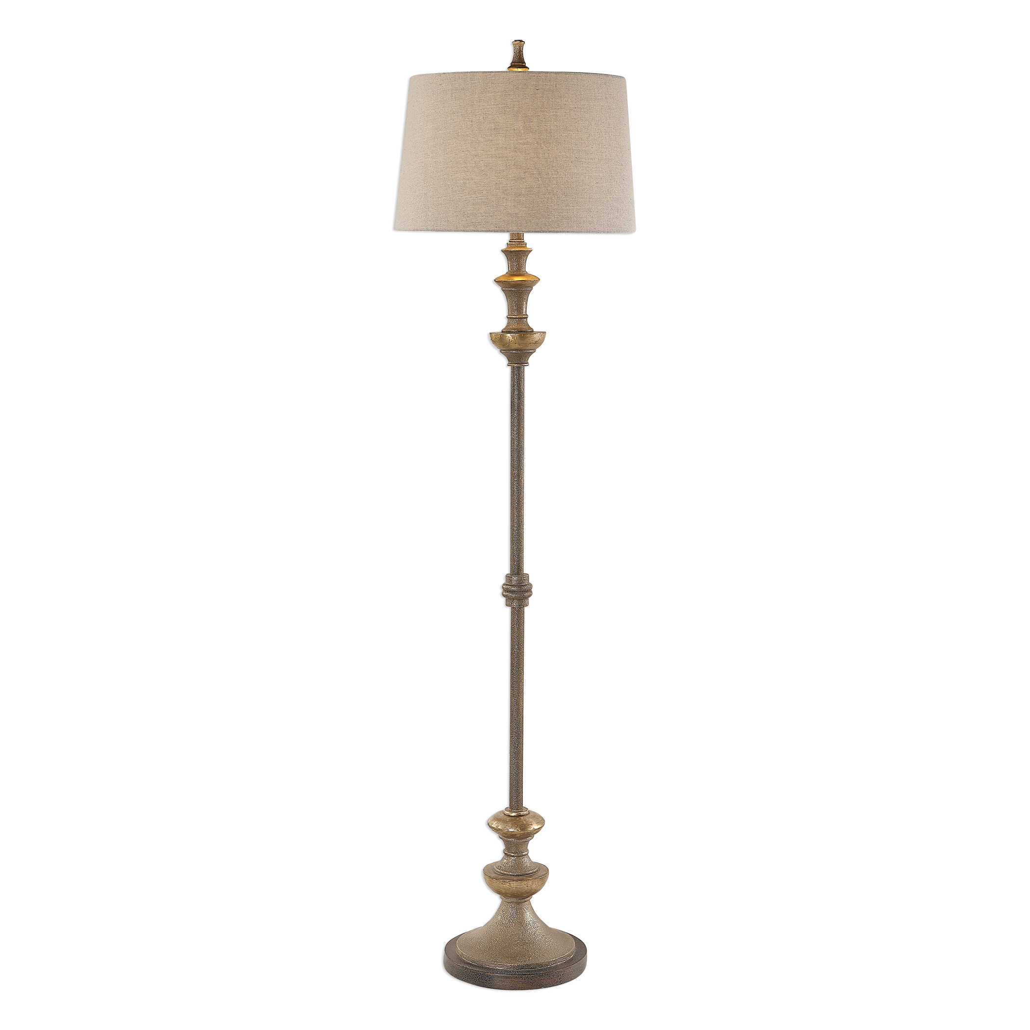 Vetralla Silver Bronze Floor Lamp, by Uttermost, 17" width x 66.5" height x 17" depth View 1