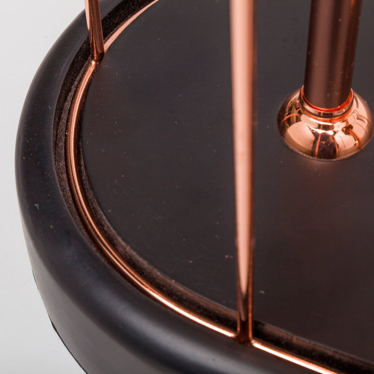 Sutton (19.3'H) Rose-Gold Metal Cylindrical Cage Three Bulb Table Lamp, by Mercana, 12.5" length x 7" width x 19.25" height View 8