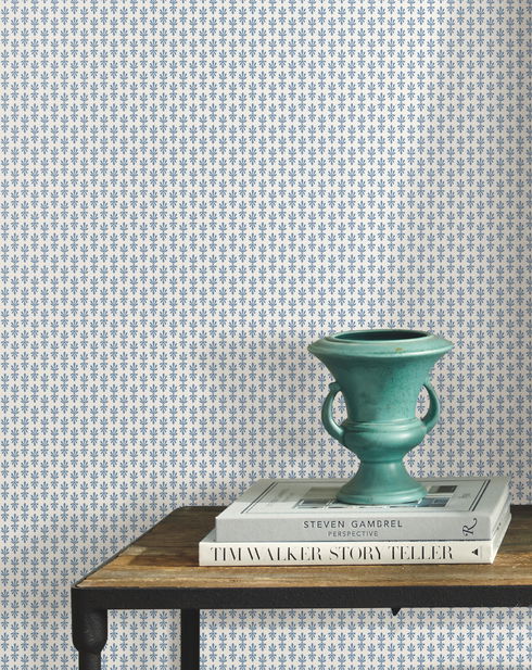 Petal White & Blue Wallpaper