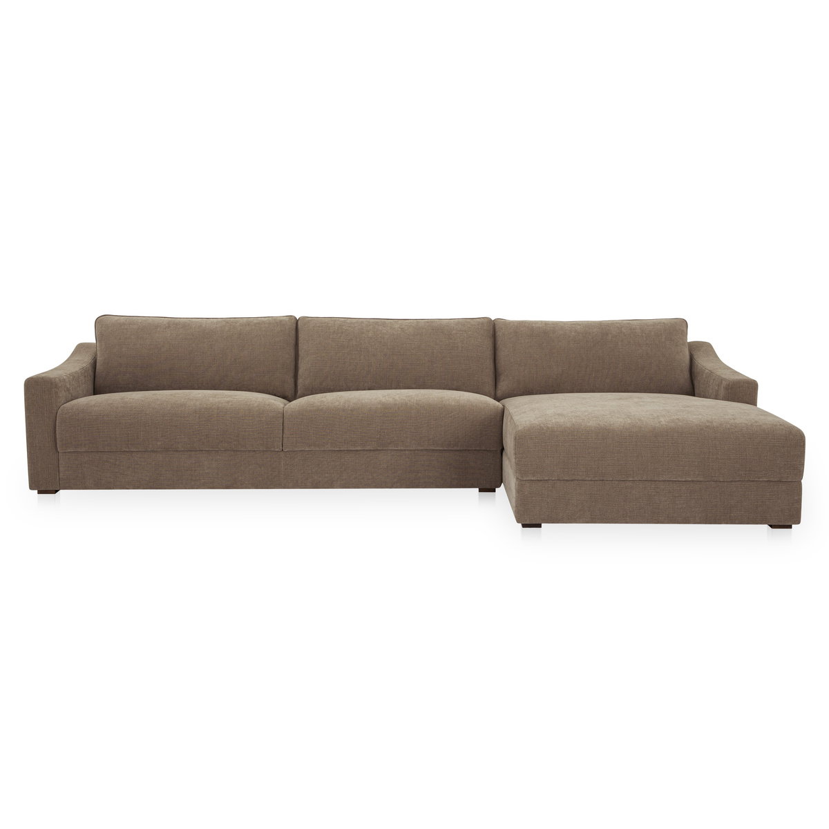 Farrow Sectional Taupe Right, Sectional Sofa by Moe's Home, 130.5" width x 31.75" height x 61.5" depth View 1