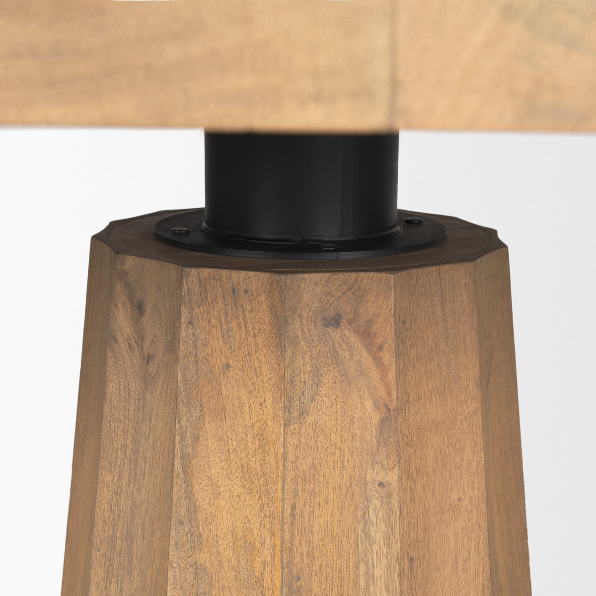 Swanson 60' Light Brown Wood Round Pedestal Dining Table, by Mercana, 60" length x 60" width x 30" height View 9