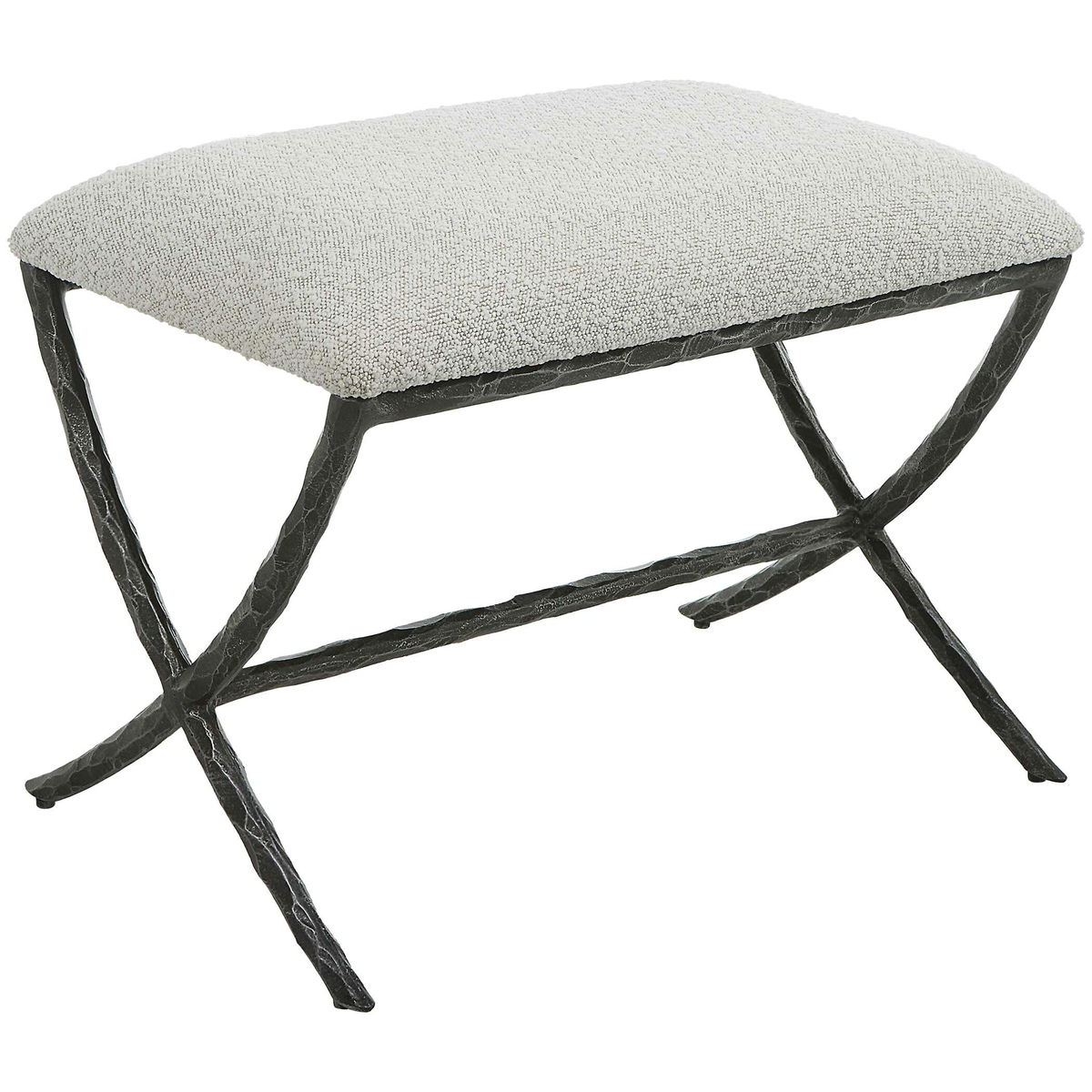 Brisby Gray Fabric Small Bench, Benche by Uttermost, 24" width x 19" height x 16" depth View 5