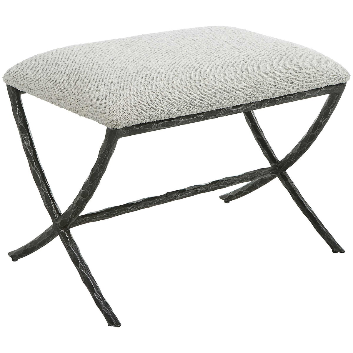 Brisby Gray Fabric Small Bench, Furniture by Uttermost, 24" width x 19" height x 16" depth View 5