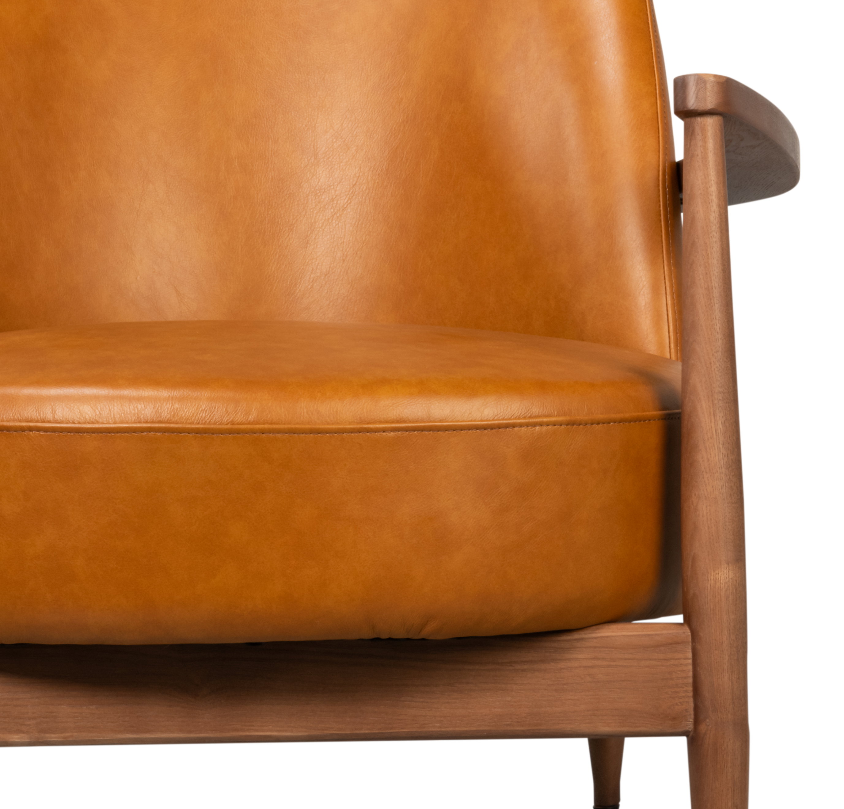Pindar Armchair, Leather, New Tan, Seating by Sarreid, 30" length x 31" width x 30" height View 4