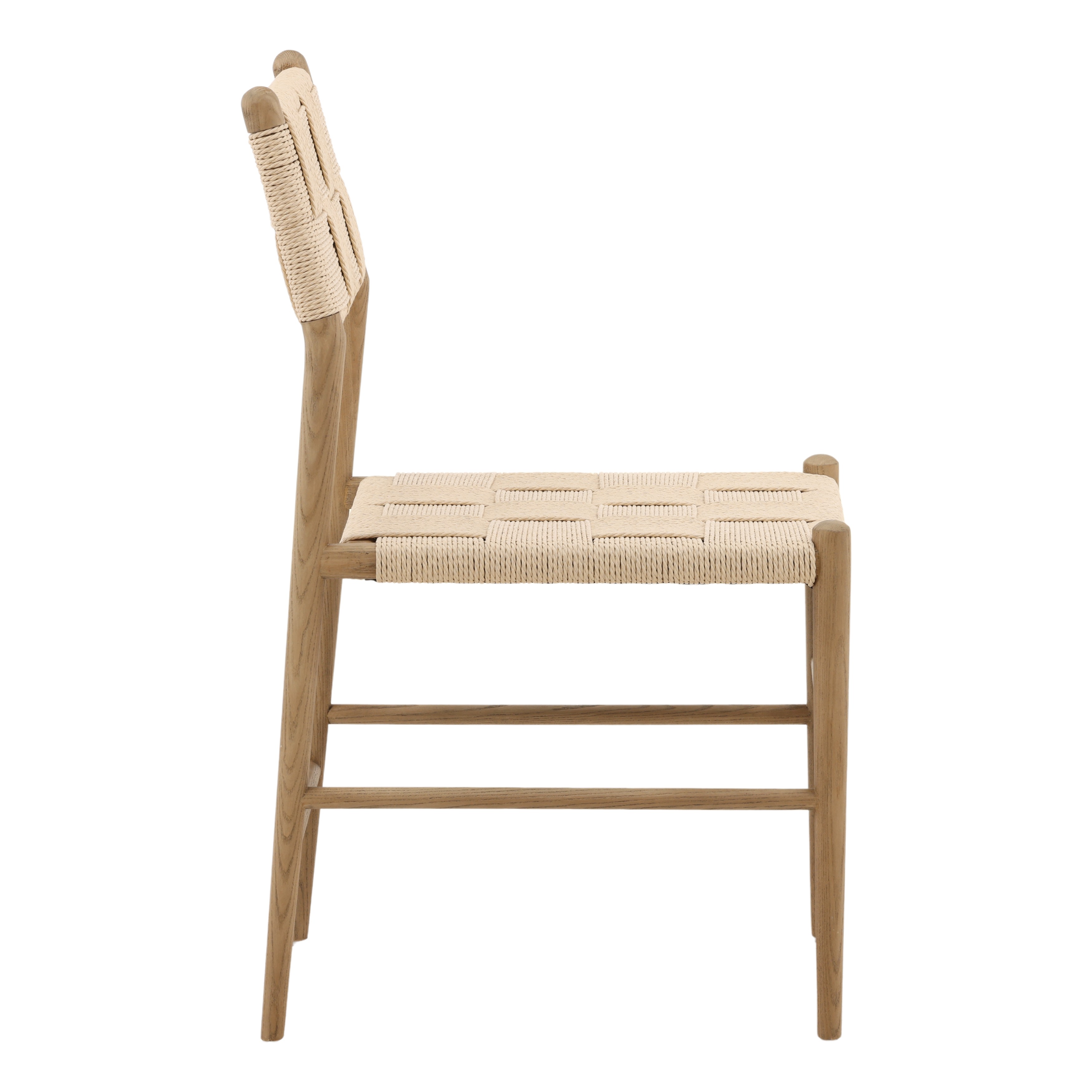 Xiana Dining Chair Natural, by Dovetail, 19" width x 34" height x 21.75" depth View 3