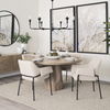 Brently Dining Chair with Oatmeal Fabric & Matte Black Metal Legs thumbnail 1