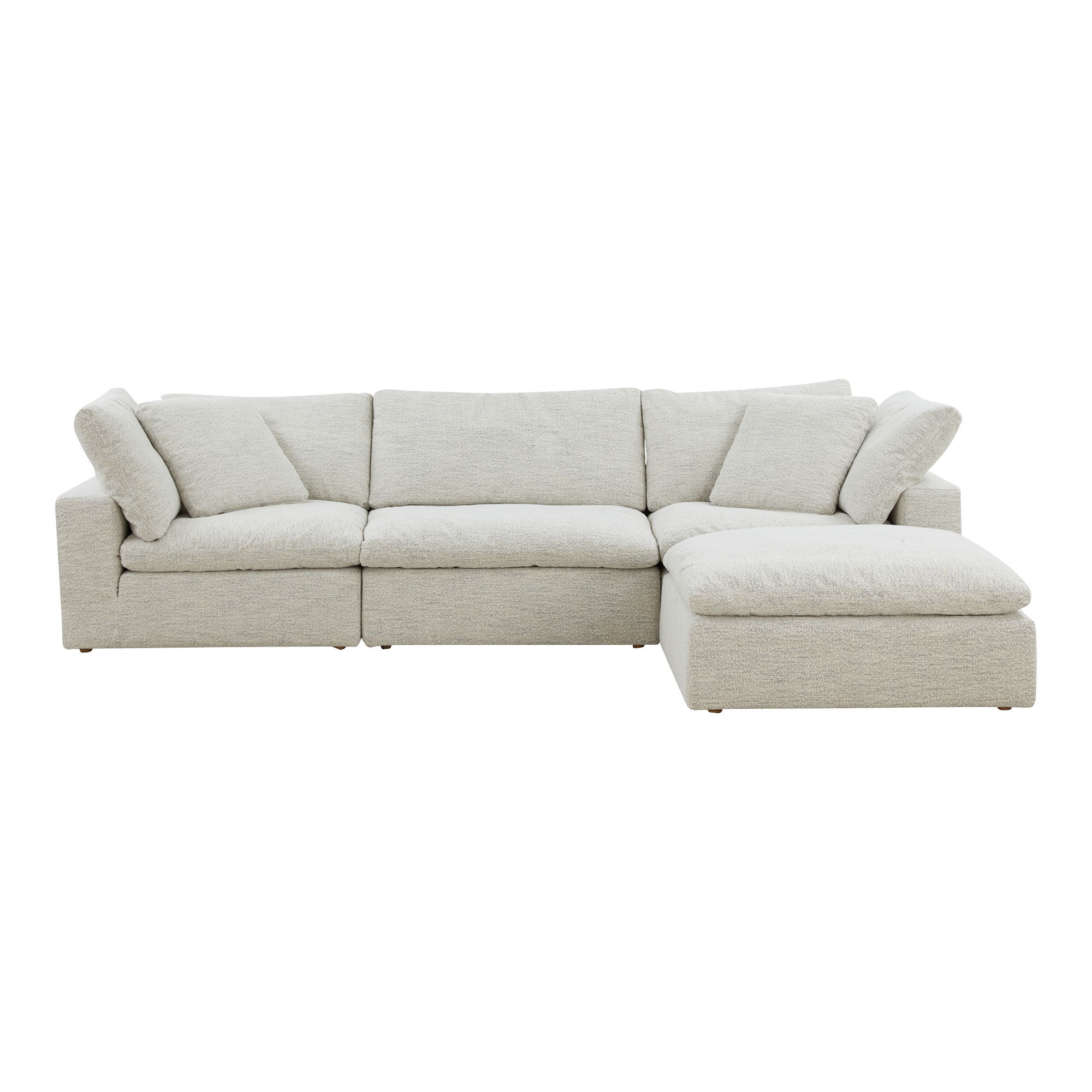 Clay Lounge Modular Sectional Coastside Sand, Sectional Sofa by Moe's Home, 133.5" width x 32" height x 89" depth View 1