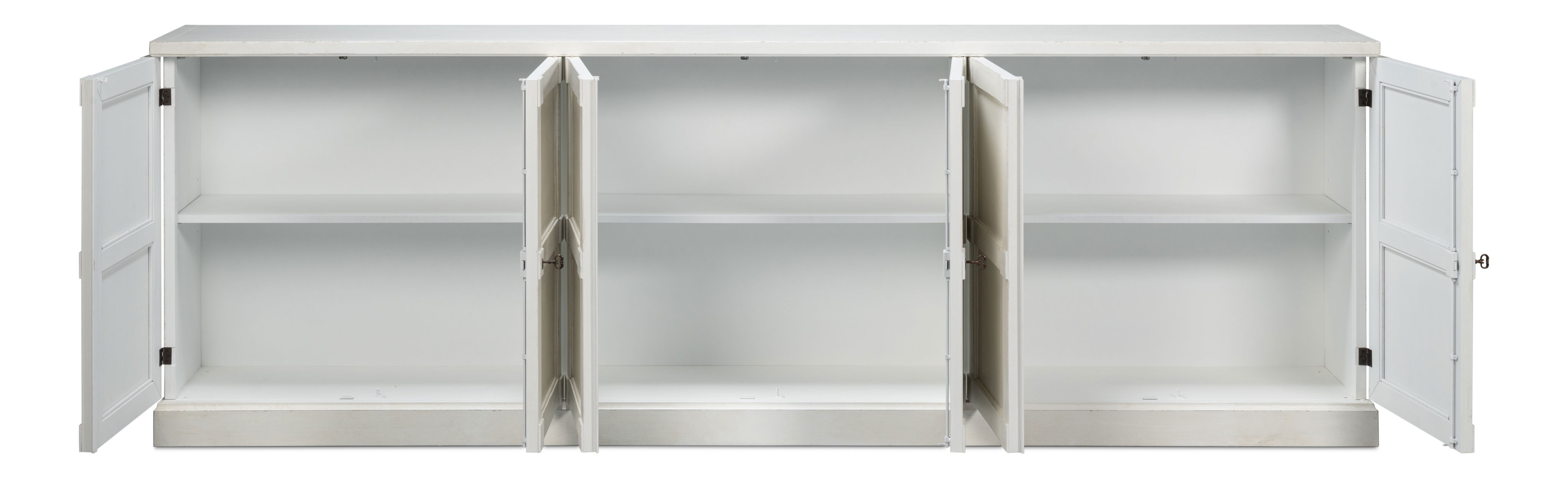 Luciana 6 Dr Buffet,112',St.Wh,Wood Dr, Cabinets & Sideboard by Sarreid, 112" length x 15" width x 38" height View 23