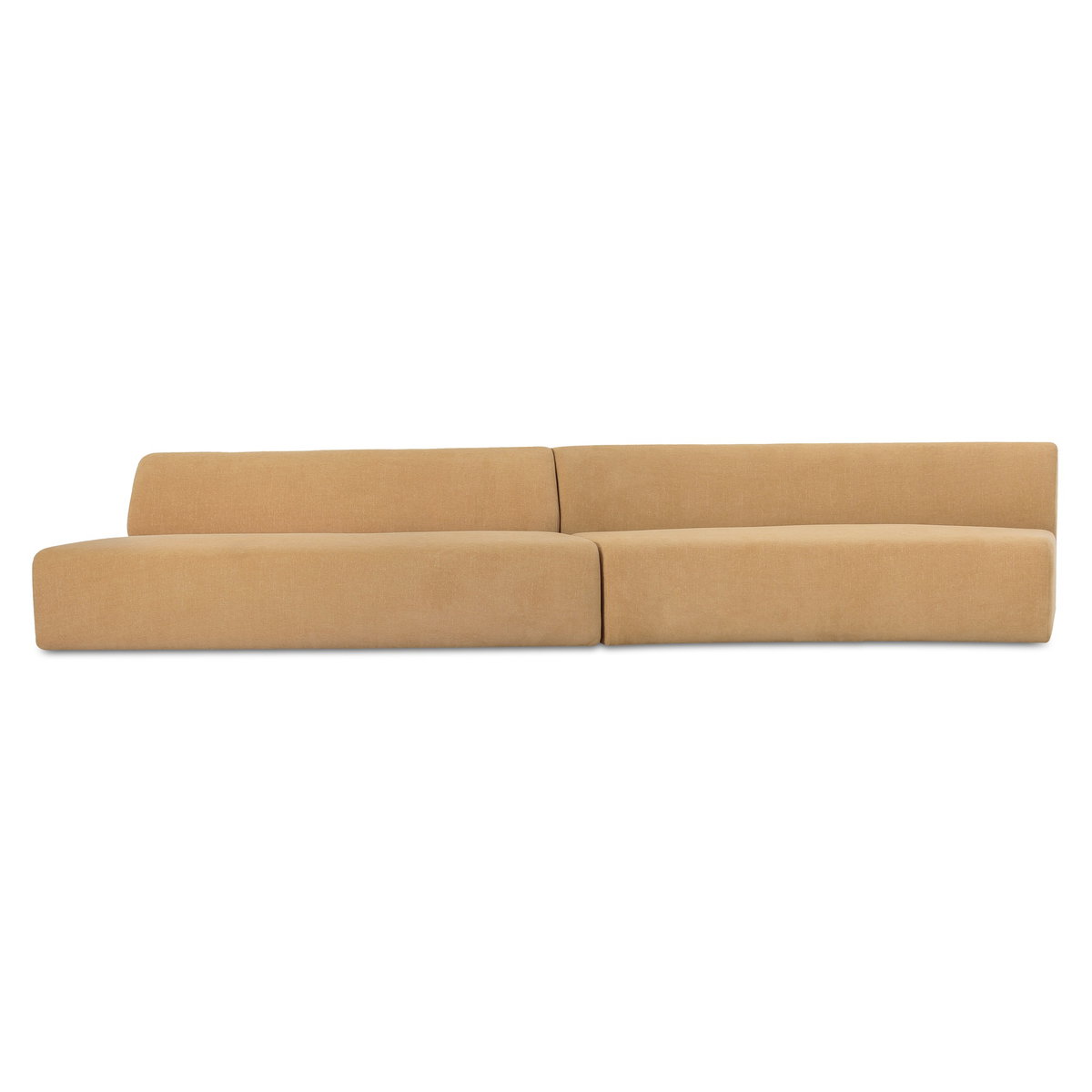 Naomi 2 Piece Wave Modular Sectional Golden Yellow, Sectional Sofa by Moe's Home, 161.4" width x 28.3" height x 39" depth View 1