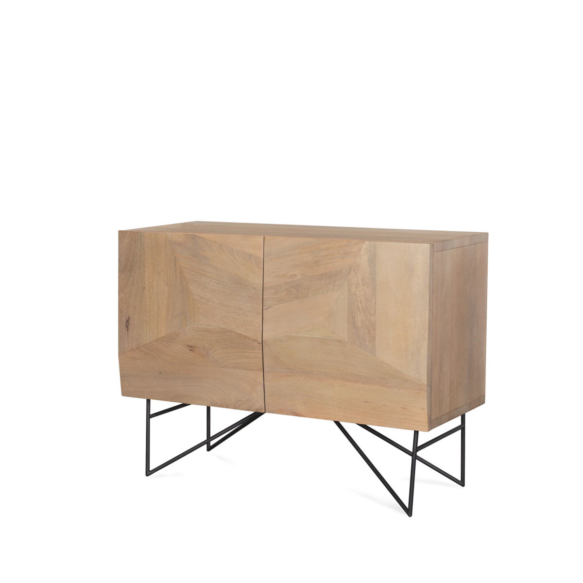 Darwin Light Brown Wooden 2 Door with 2 Shelves Accent Cabinet, Cabinets & Chest by Mercana, 44" length x 17.5" width x 30" height View 1