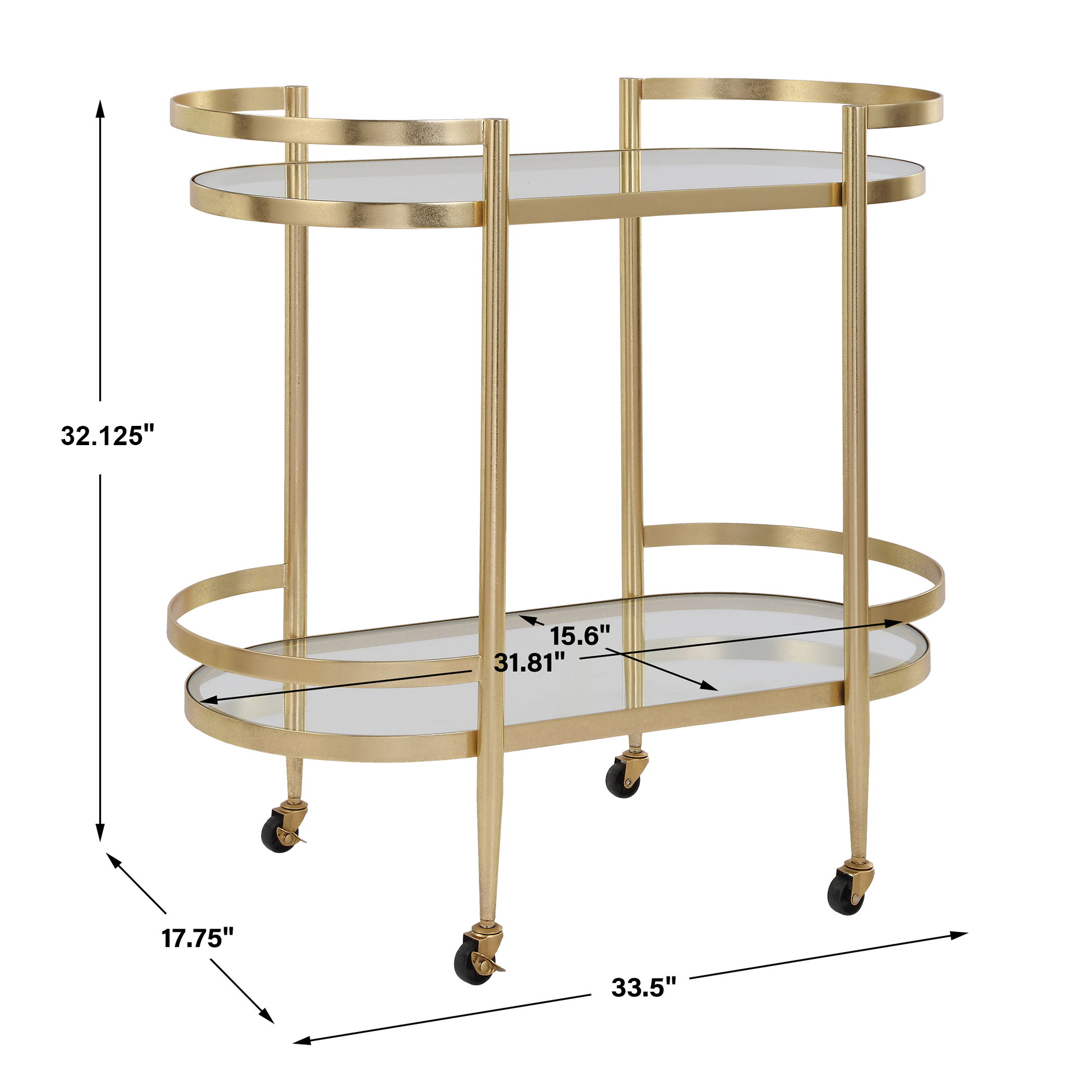 Isabelle Gold Bar Cart large image 