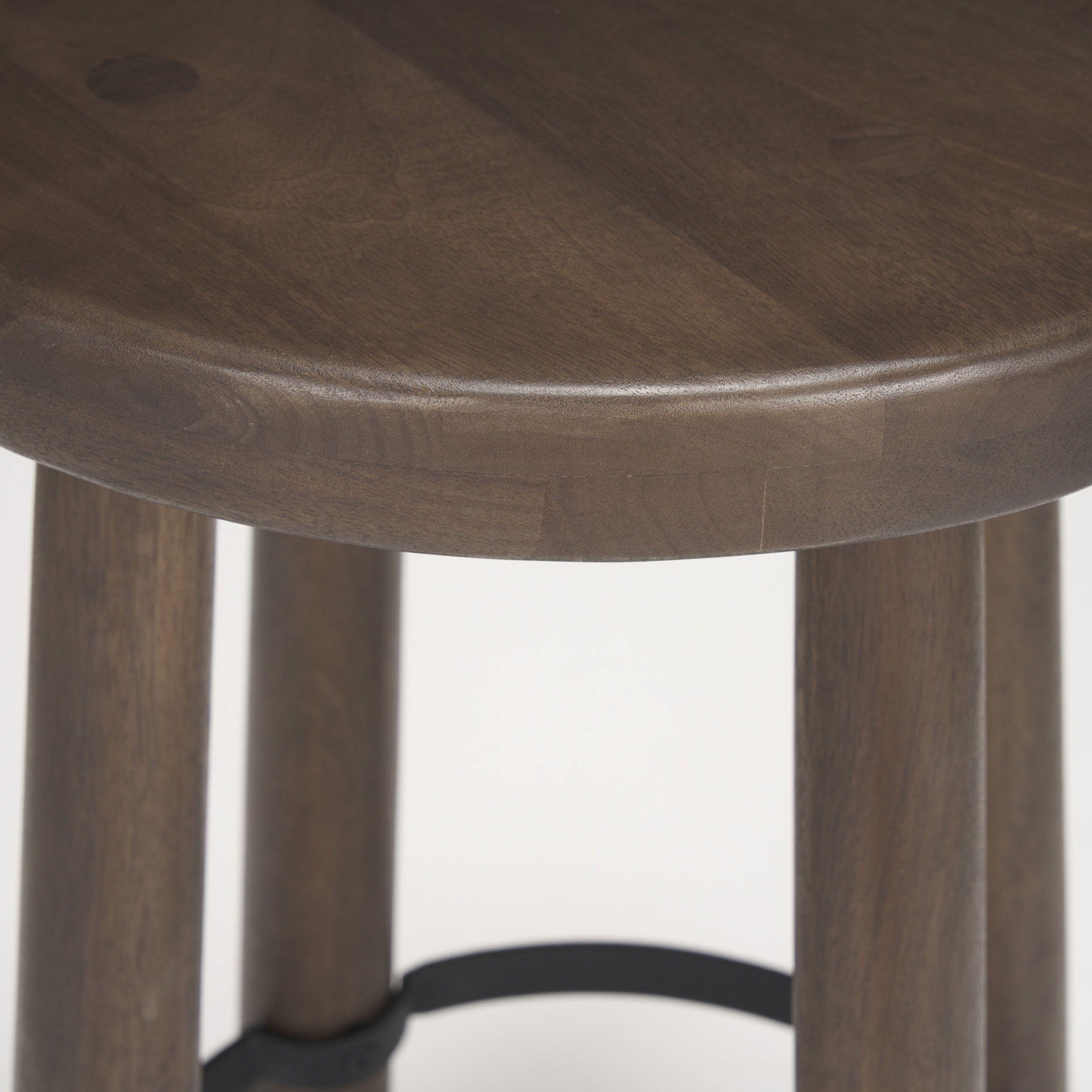 Weldon Dark Brown Wood with Matte Black Metal Counter Stool large image 