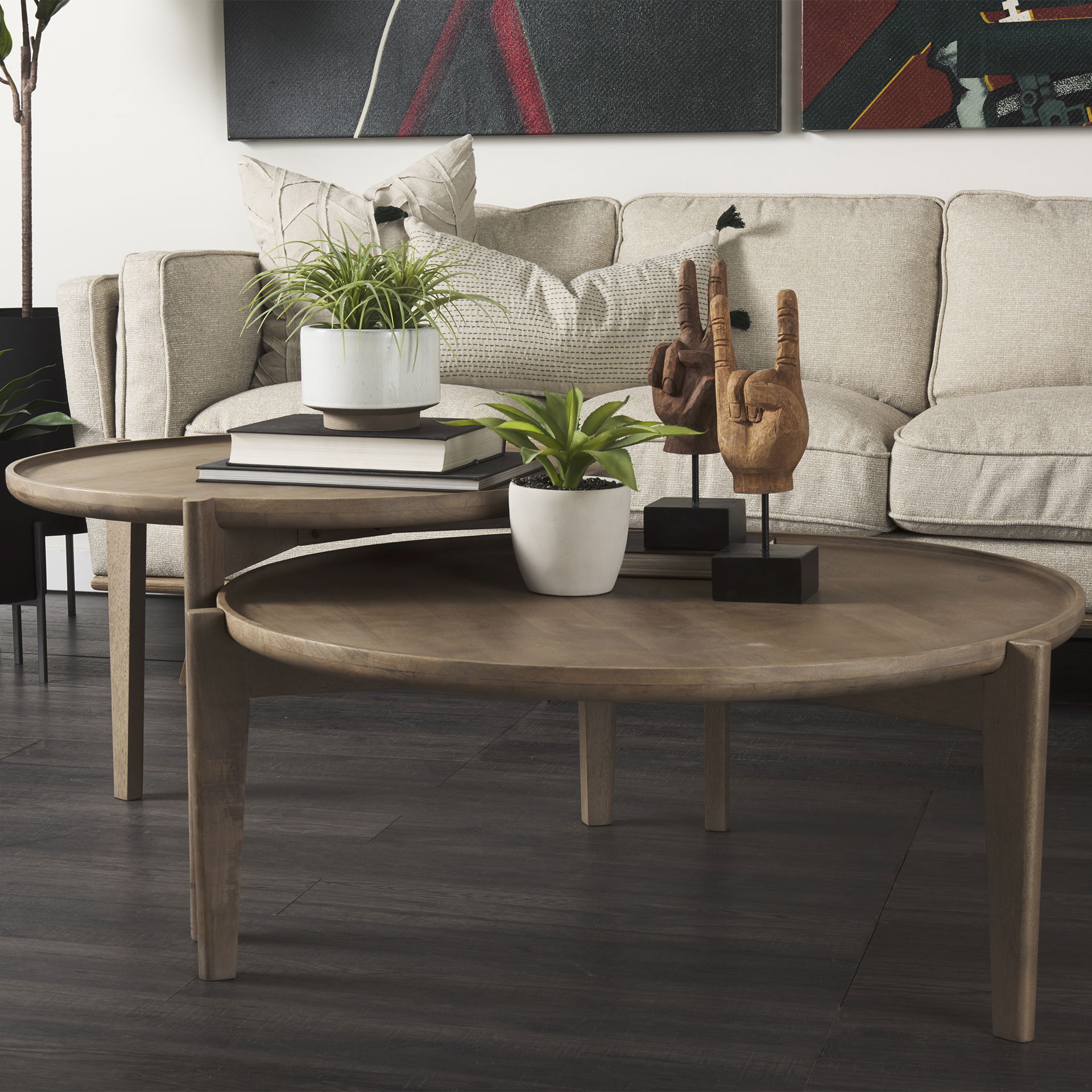 Pacem 4L x 4W Natural Wooden Carved Peace Sign Hand, Decorative Object by Mercana, 4" length x 3.94" width x 12.99" height View 4