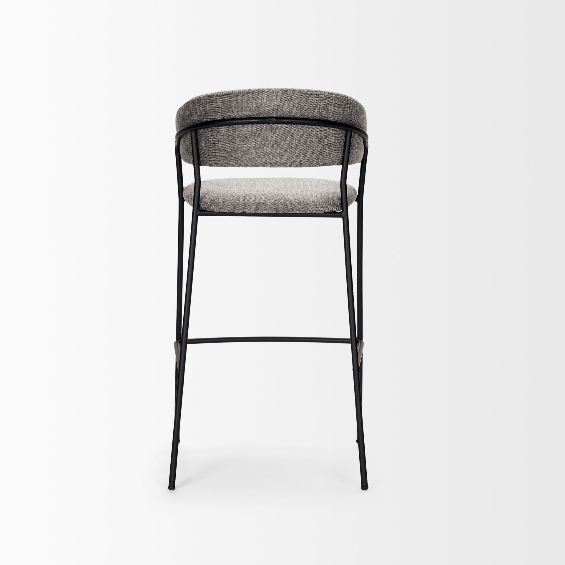 Carolyn Bar Stool with Gray Fabric & Matte Black Metal, Counter & Bar Stool by Mercana, 19.25" length x 20.4" width x 39.75" height View 5