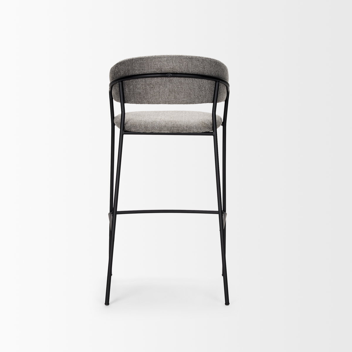 Carolyn Bar Stool with Gray Fabric & Matte Black Metal, Counter & Bar Stool by Mercana, 19.25" length x 20.4" width x 39.75" height View 5