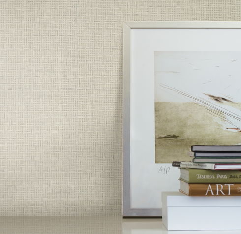 Tatami Weave Light Grey Wallpaper