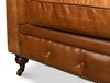 Tufted English Club Sofa  Cuba Brown, by Sarreid, 3'2" length x 7'5" width x 2'8" height thumbnail 5