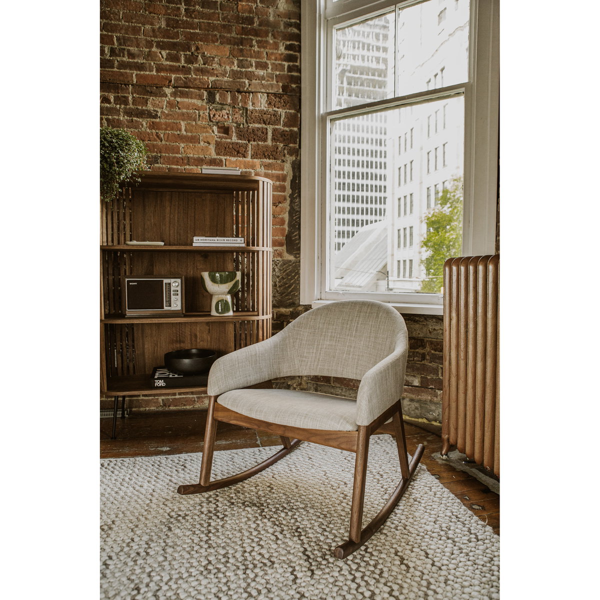 Henrich Bookshelf Light Brown, Shelving & Bookcase by Moe's Home, 41" width x 57" height x 16" depth View 8