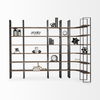 Taunton II 80L x 10.5W x 90H Dark Brown Wood And Black Iron Six Shelving Unit thumbnail 6
