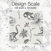 Botanicals & Lemurs Grey Peel & Stick Wallpaper thumbnail 3