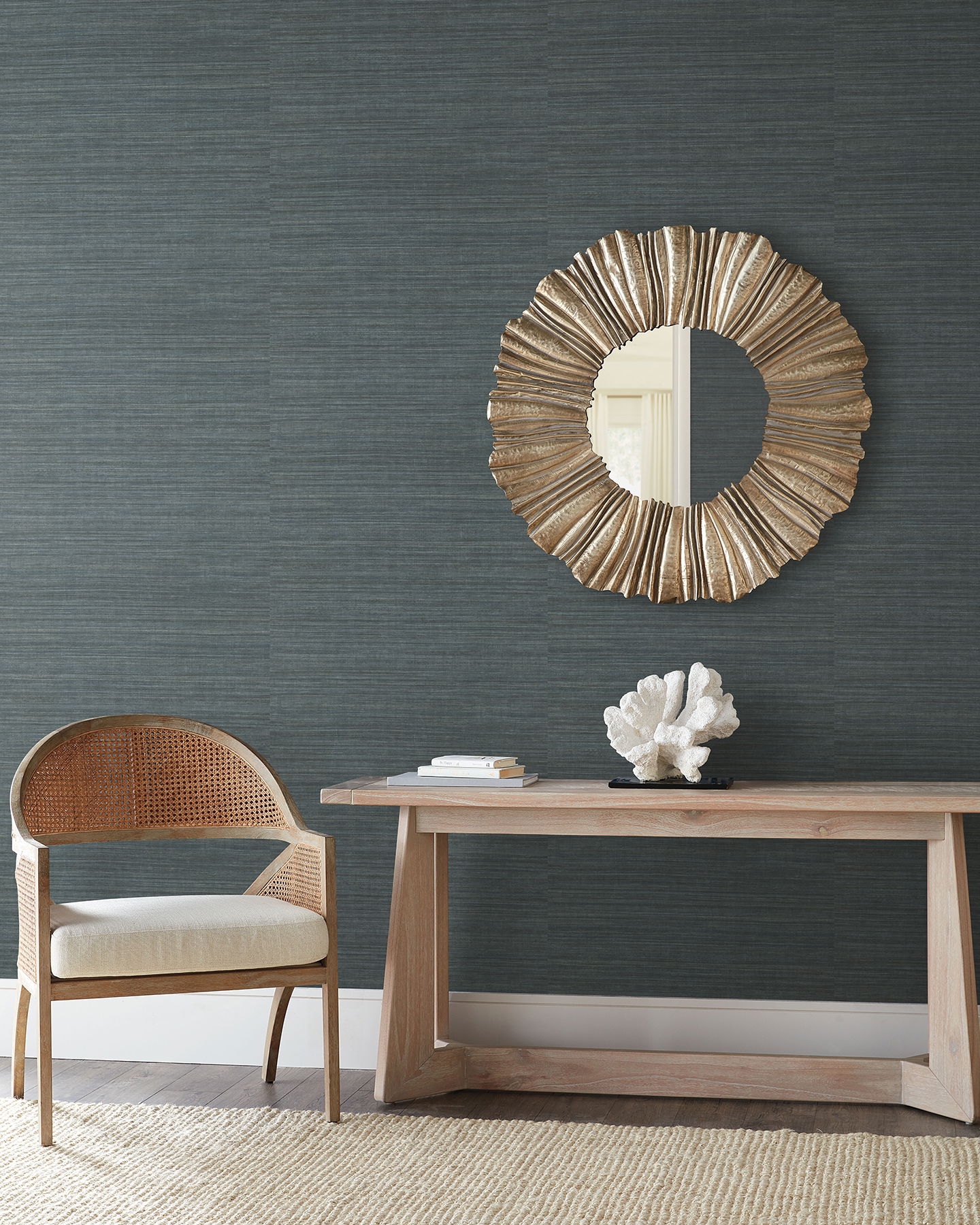 Tasar Silk Blue Wallpaper large image 