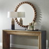 Cyra Wood Beaded Round Mirror, by Uttermost, 3'8" width x 3'8" height x 2.5" depth thumbnail 4