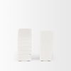 Stept White Marble Bookends with rough carving (set of 2), by Mercana, 4.5" length x 2.5" width x 5.5" height thumbnail 6