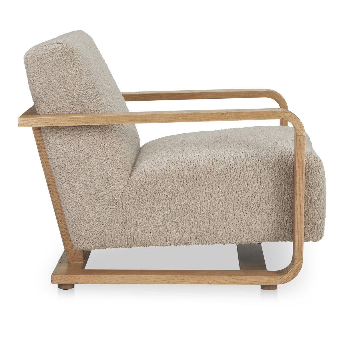 Eckersley Lounge Chair Beige Faux Shearling, Accent Chair by Moe's Home, 29.5" width x 29" height x 36" depth View 3