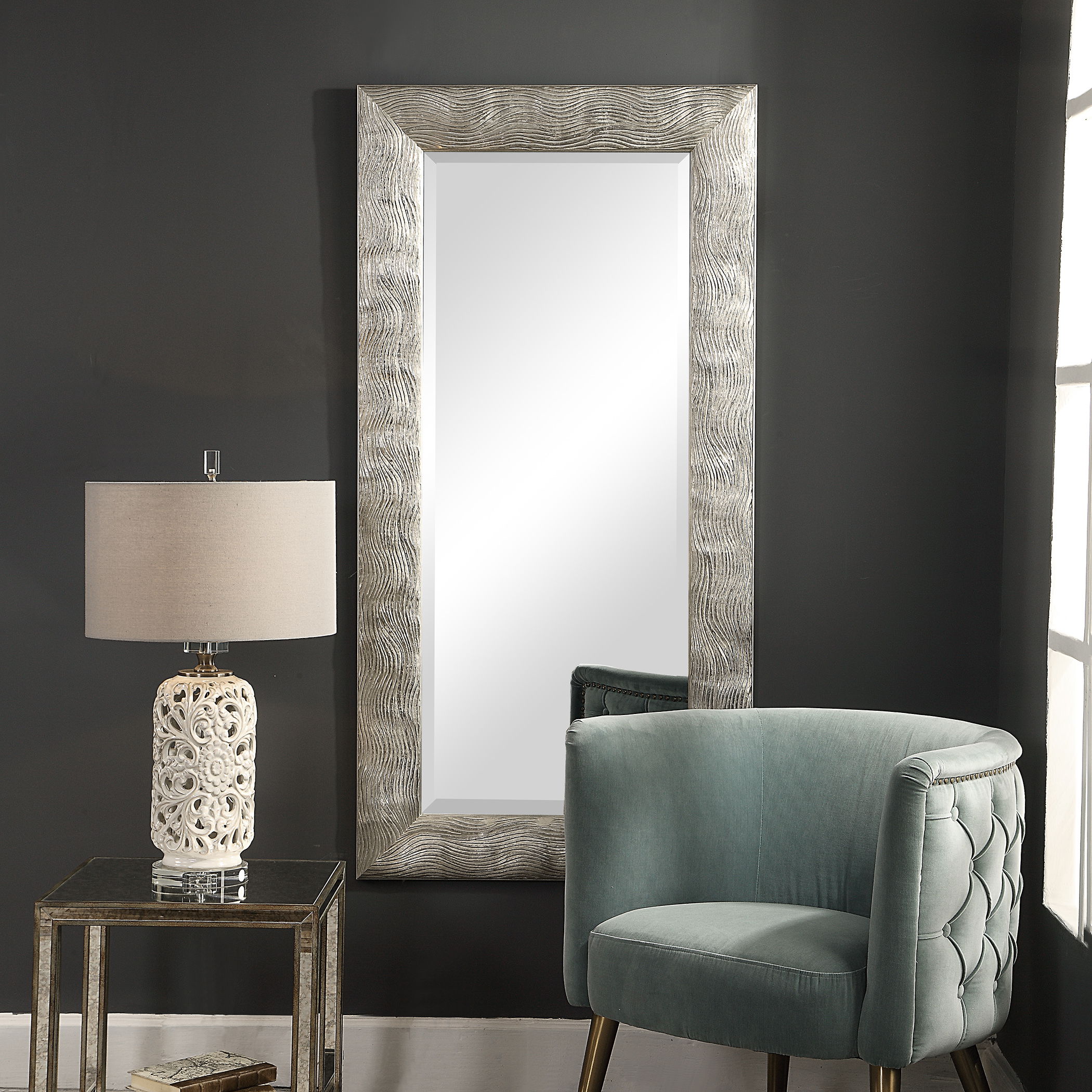 Maeona Metallic Silver Mirror large image 