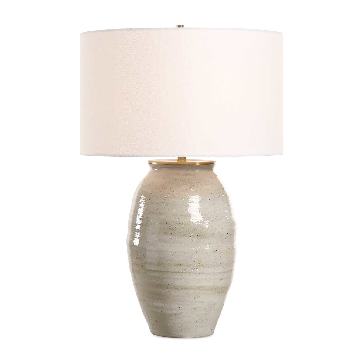 Amos Ceramic Table Lamp, by Uttermost, 1'5" width x 2'1.75" height x 1'5" depth View 1