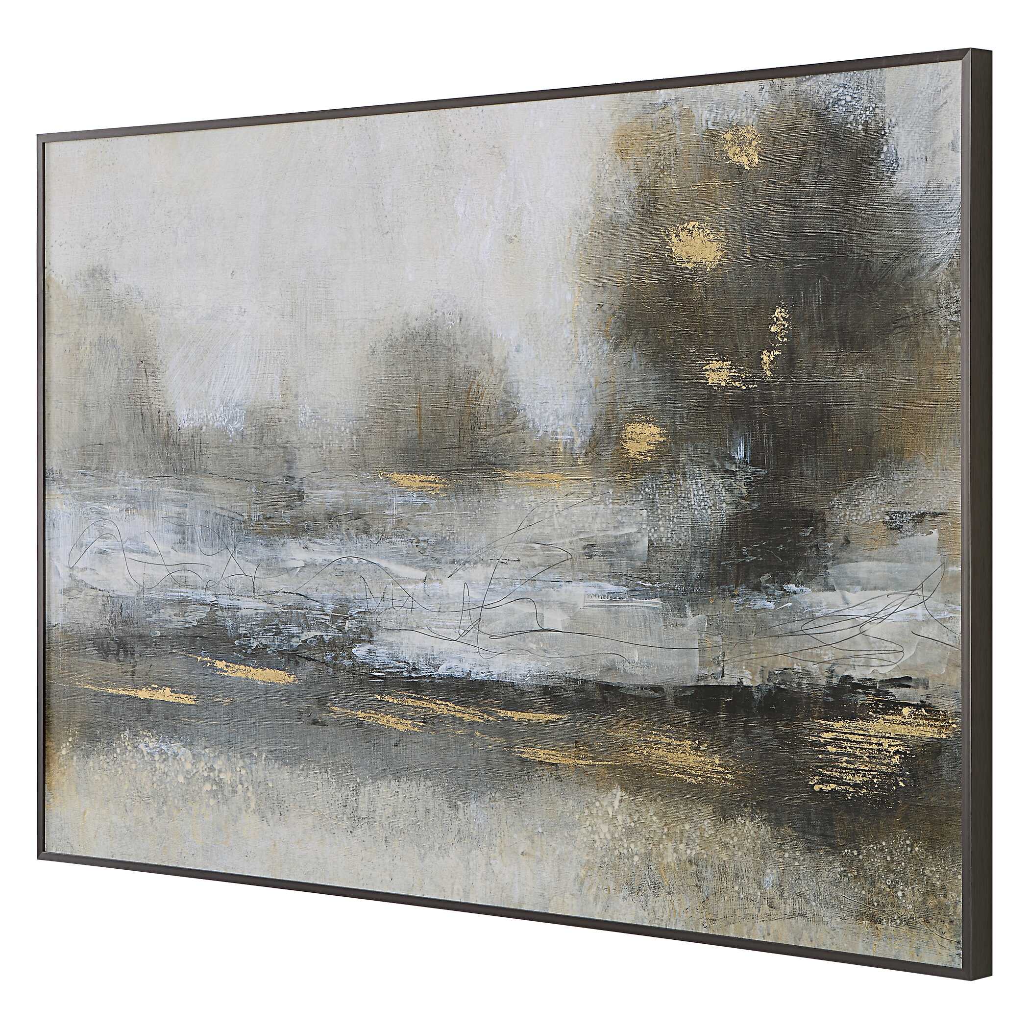 Gilt Misty Landscape Framed Print, Painting by Uttermost, 48.25" width x 32.25" height x 1.57" depth View 5