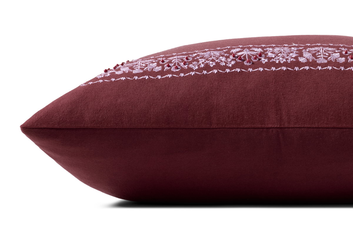 Rifle Paper Co. x Loloi Estee Border Pillow, Decorative Pillow, 22" length x 22" width View 2