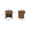 Theo One Drawer Nightstand Brown, by Moe's Home, 19" width x 18.5" height x 19" depth thumbnail 11