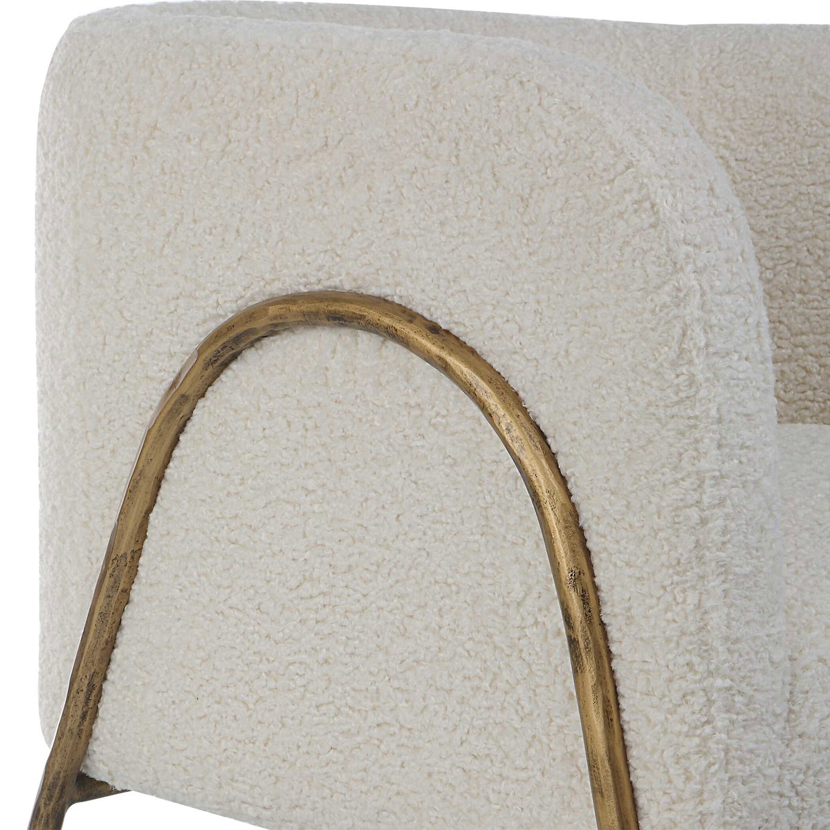 Jacobsen Off White Shearling Accent Chair, by Uttermost, 27" width x 29" height x 27" depth View 8