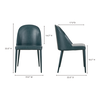 Burton Dining Chair Dark Teal Vegan Leather - Set Of Two, by Moe's Home, 18.5" width x 32.5" height x 22.5" depth thumbnail 14