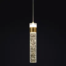Online Designer Bathroom 1- Light Kitchen Island Crystal LED Cylinder Pendant