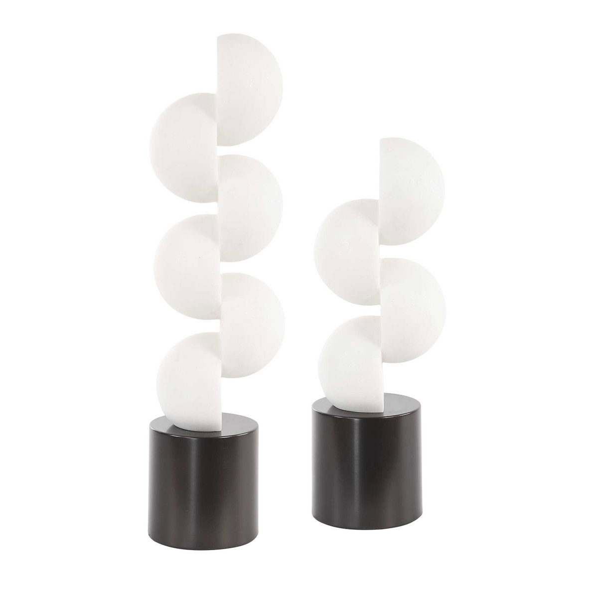Symmetry White Sculptures Set/2, Figurines & Statue by Uttermost, 4.5" width x 18" height x 4.5" depth View 4