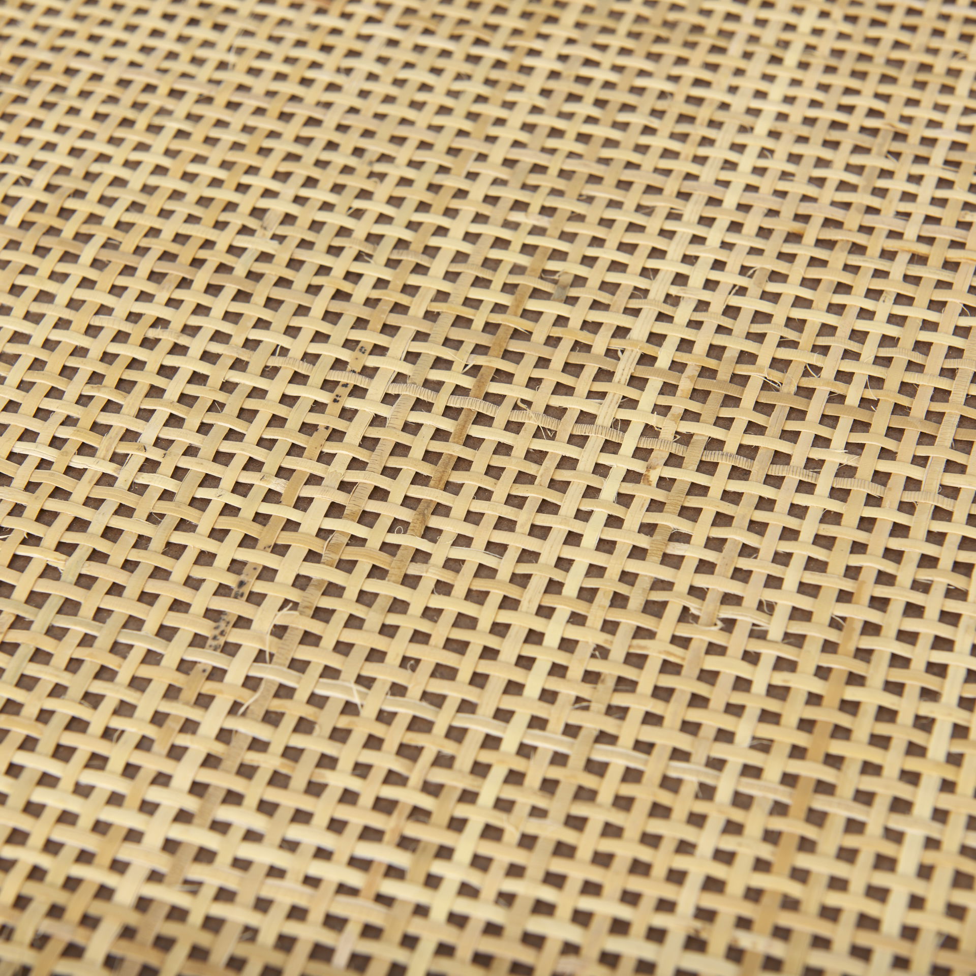 Silas Cane and Medium Brown Wood Round Tray large image 