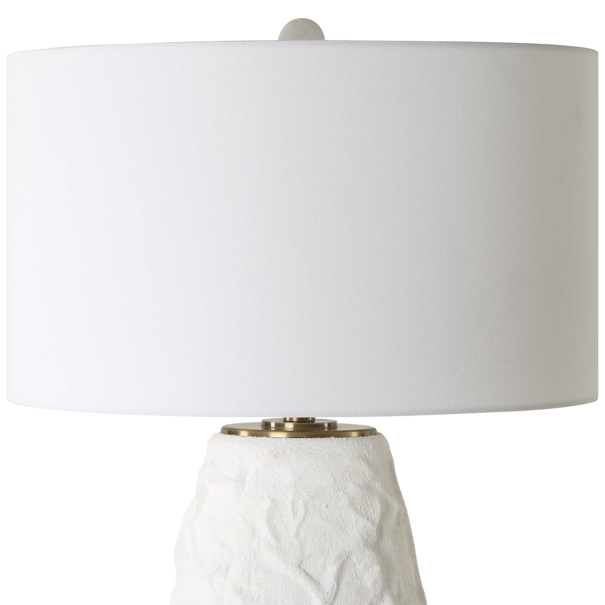 Vida White Table Lamp, by Uttermost, 19" width x 33" height x 19" depth View 6