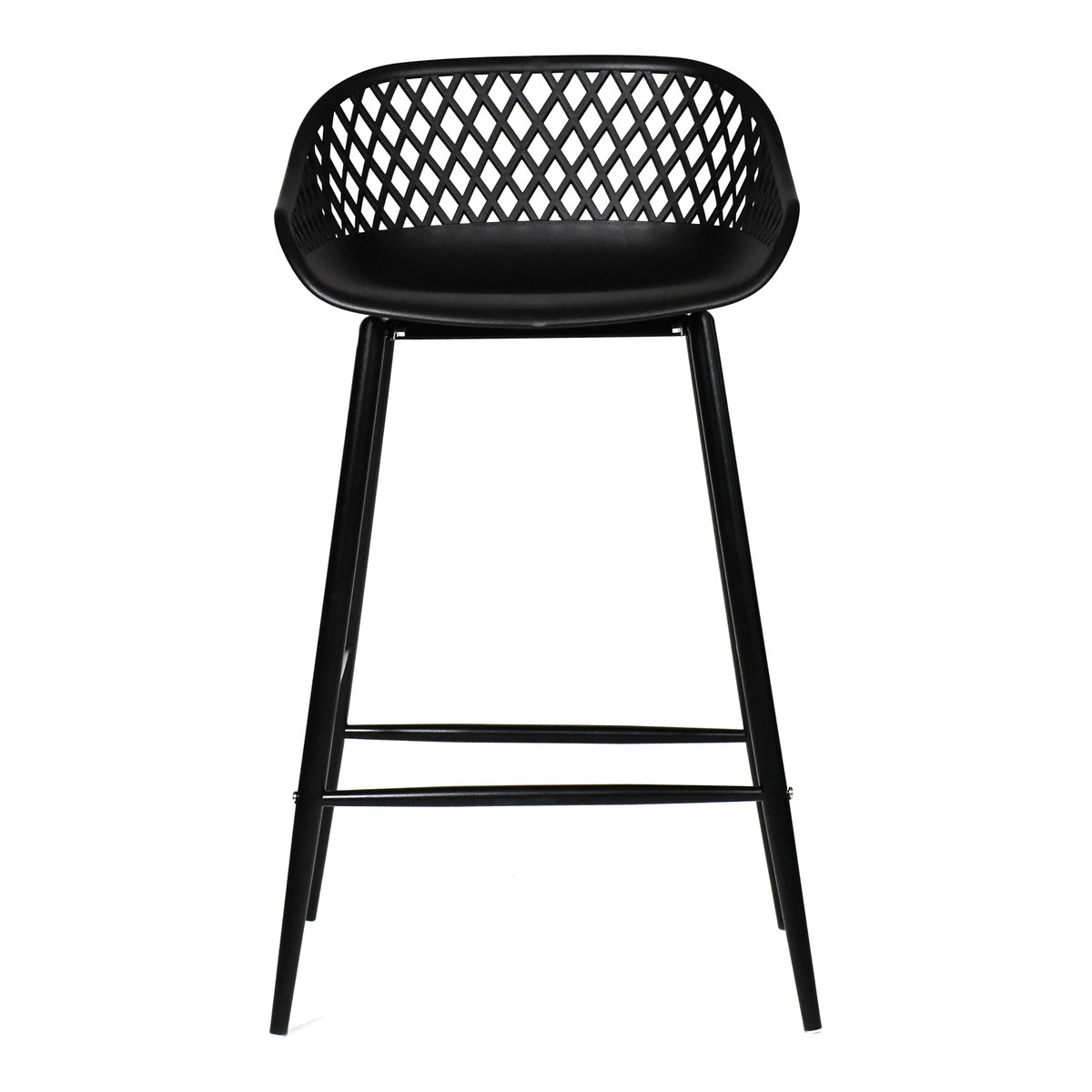 Piazza Outdoor Counter Stool Black - Set Of Two, Outdoor Chair by Moe's Home, 1'7" width x 2'10" height x 1'7" depth View 3