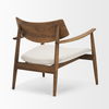 Haggen Medium Brown Oak Wood with Cream Fabric Accent Chair thumbnail 5