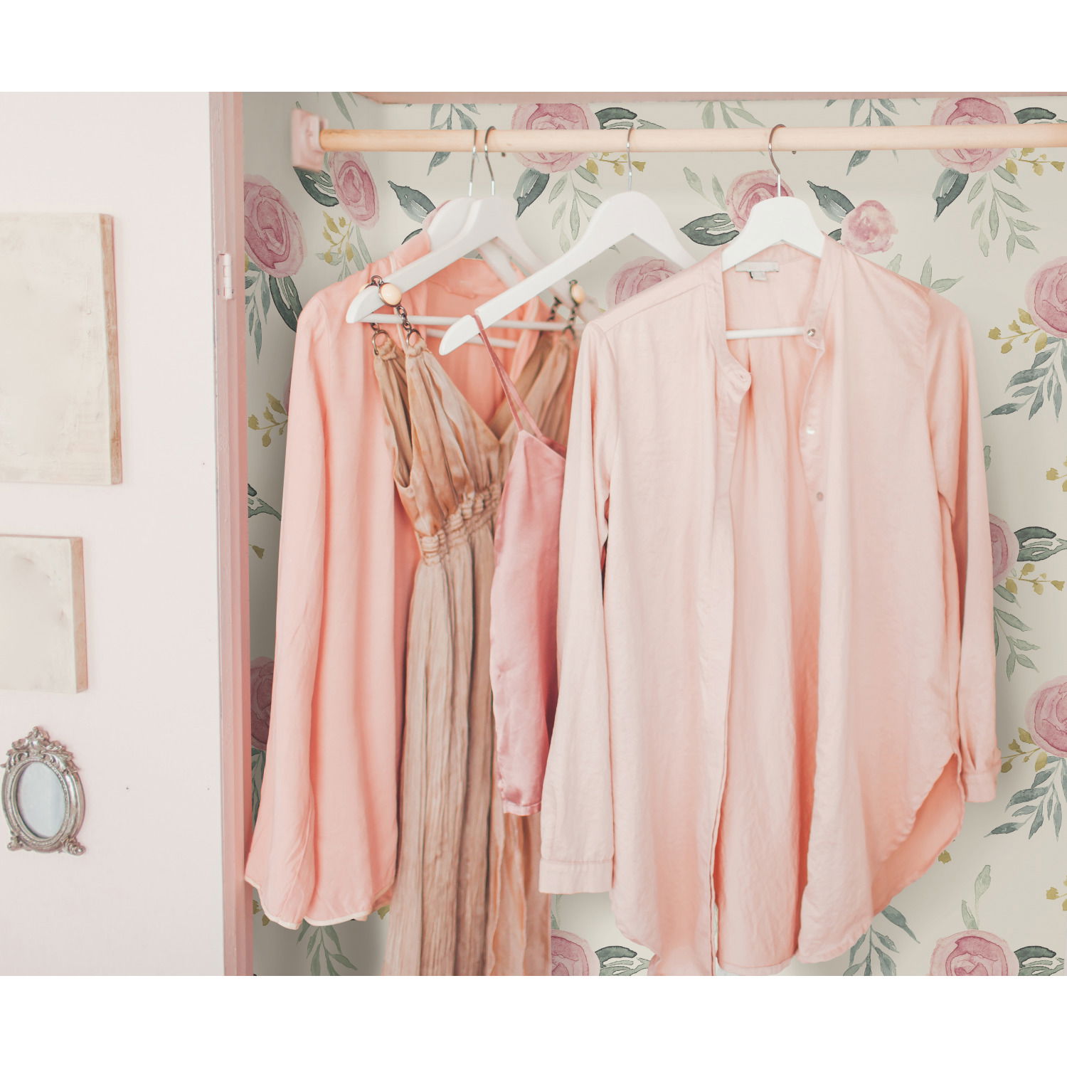 Watercolor Roses Pink Wallpaper, by York Wall, 33' length x 1'8.5" width x 0.02" depth View 3